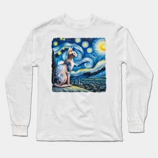 Sphynx Starry Night Inspired - Artistic Cat Long Sleeve T-Shirt